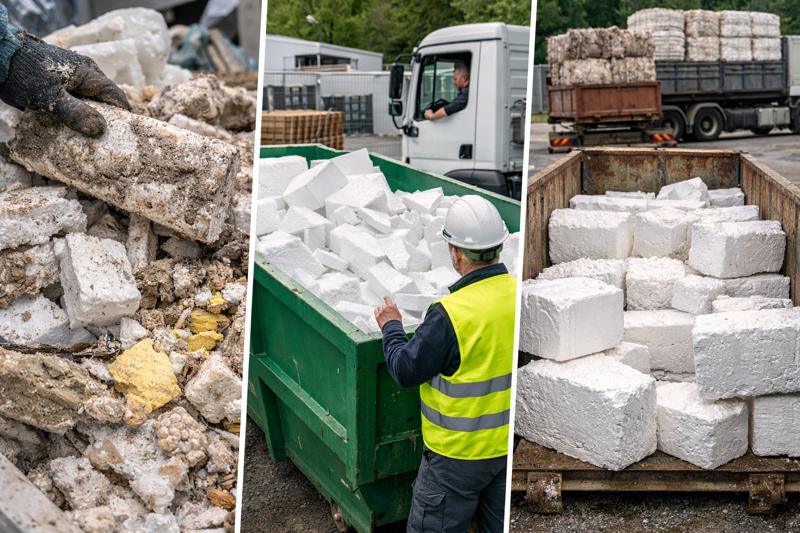 foto polistiriolo trasportato in discarica
