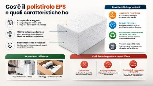 infografica su cosa è il polistirolo