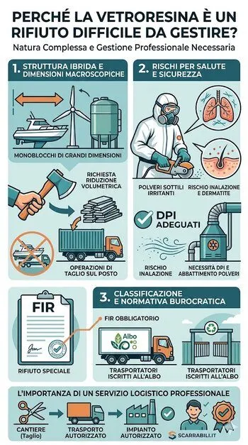 infografica vetroresina trasporto in discarica